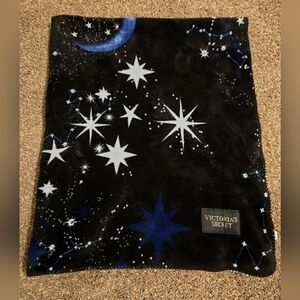 Victoria's Secret Throw Blanket, Black, Moon, Stars